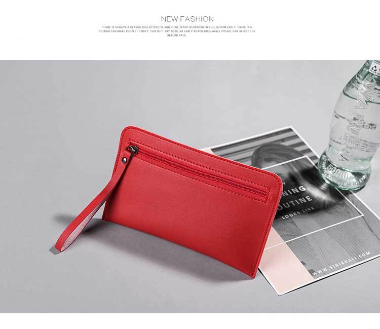 Frau Einfarbig Pu-Leder Reißverschluss Brieftaschen display picture 11