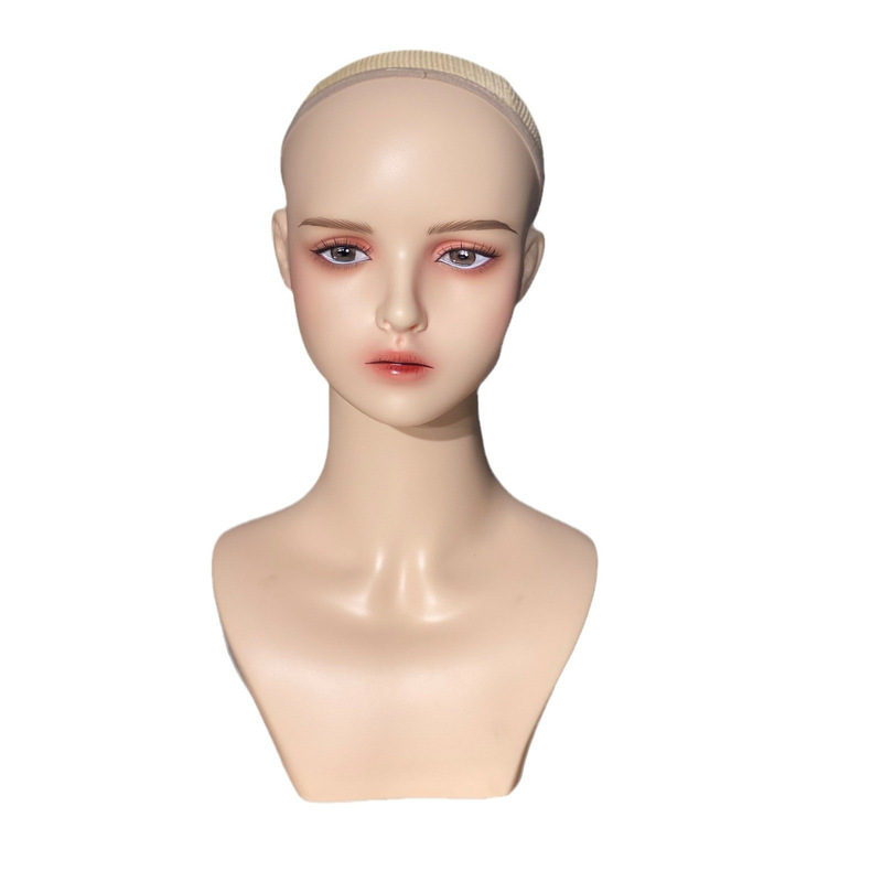 新作アニメの頭のモデルcosのかつらのモデルのイヤリングのアクセサリーの帽子はかつらの店の高い顔の値のシミュレーション人を展示します。|undefined