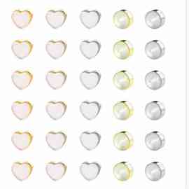 跨境专供50个硅胶耳堵套装组合装爱心型圆形高档耳钉配件堵头胶塞