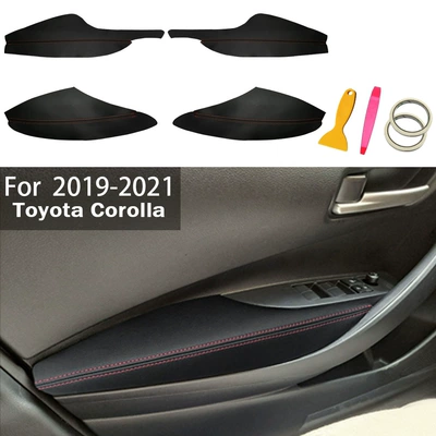 Suitable for Toyota Corolla 19-24 Door Armrest Leather Case Modified Ralink Door Panel Foreskin Cross-Border