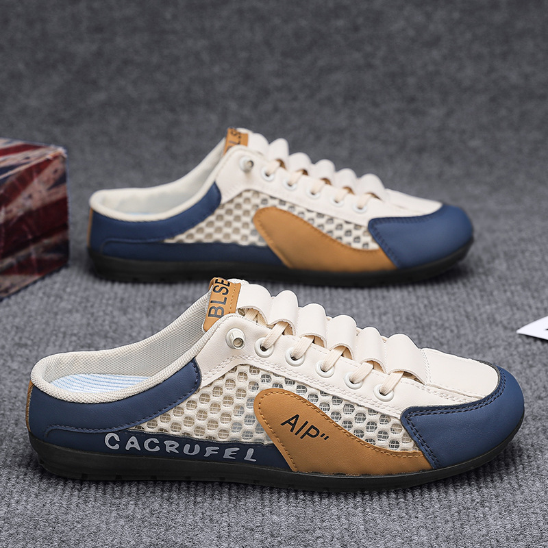 Zapatos de hombre, zapatillas casuales de malla transpirable de verano, zapatillas de red desodorantes, zapatillas de deporte de hombre de suela suave de un pie perezoso, zapatos de moda