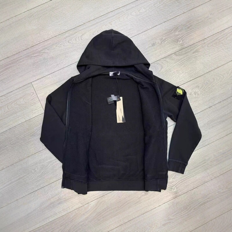 Correct Ston Stone Shirt Autumn/Winter Unisex Hooded Sweatshirt Solid Color Island Sleeve Badge Style Zipper Sweatshirt Jacket Cotton Correct Ston Stone Shirt Autumn/Winter Unisex Hooded Sweatshirt Solid Color Island Sleeve Badge Style Zipper Sweatshirt Jacket Cotton