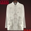 Chinese style Tang costume Long sleeve jacket Middle-aged and elderly people grandpa dad Chinese style Satin clothes