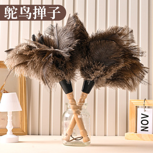 Ostrich Feather Duster Telescopic Household Dust Removal Artifact Anti-Static Car Cleaning Vacuum Duster Does Not Shed Hair Thickeneded