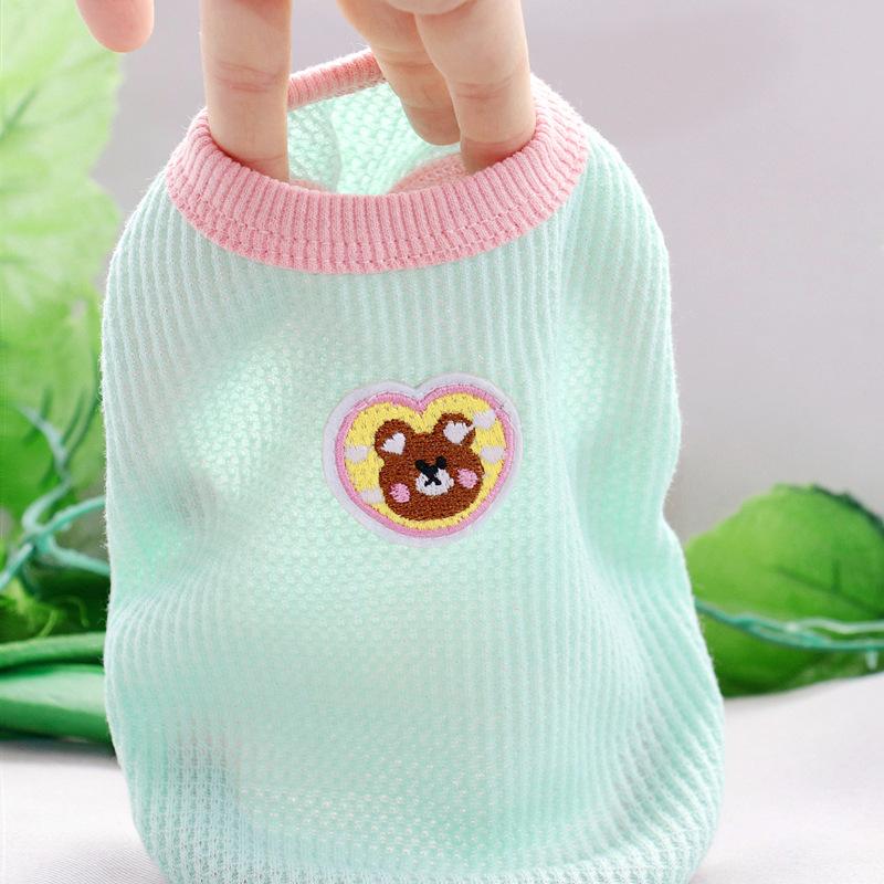 귀여운 고양이 옷 여름 얇은 봉제 인형 고양이 작은 새끼 고양이 고양이 방지 흘리기 파란색 고양이 애완견 여름 조끼