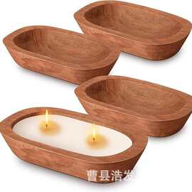 木质蜡烛碗桌面装饰水果零食糖果盘面团碗圣诞节装饰香薰蜡烛碗