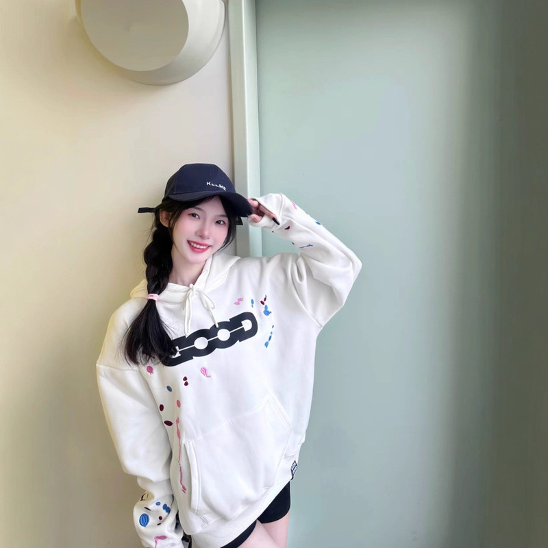 Lao Bai's Same Style Candy Splash Ink Hooded Sweatshirt Top for Men and Women, Same Style Pullover Casual Loose Versatile Hoodie Cross-Border Lao Bai's Same Style Candy Splash Ink Hooded Sweatshirt Top for Men and Women, Same Style Pullover Casual Loose Versatile Hoodie Cross-Border