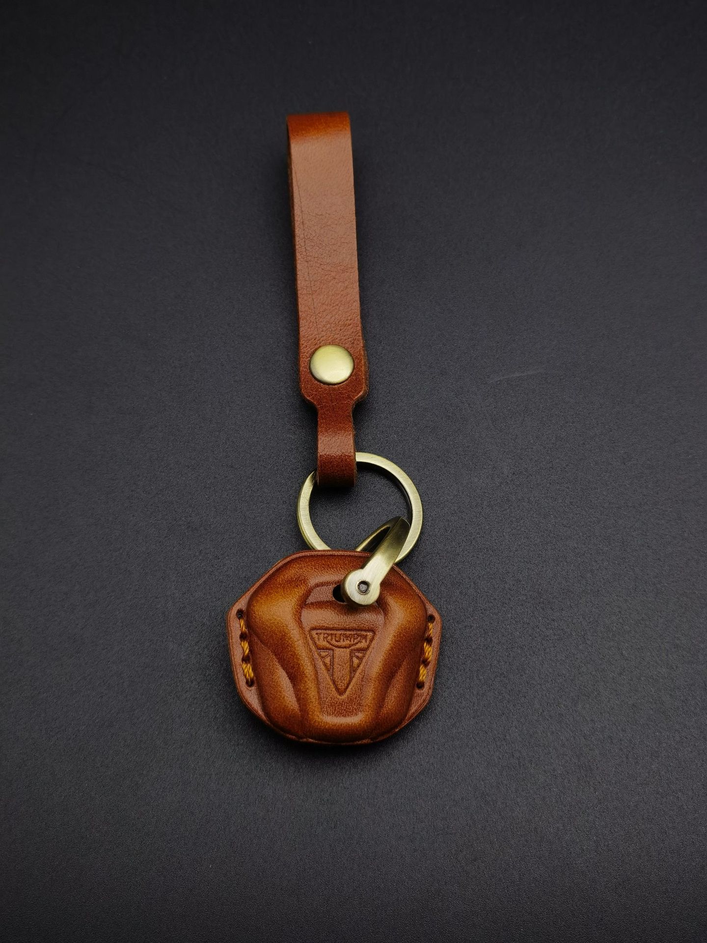 Genuine Leather Key — Kaixuan Static Rod/Key Bag - brown