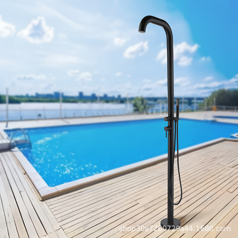 Swimming Pool Outdoor Shower Column Stainless Steel Floor-Standing Vertical Sauna Bathhouse Beach Column Faucet