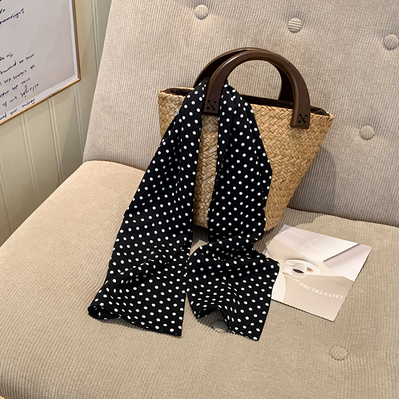 Wavepoint bufandas de seda larga alta sensación francesa retro primavera y otoño decoración de moda bufandas de cuello correa de cabello turbante