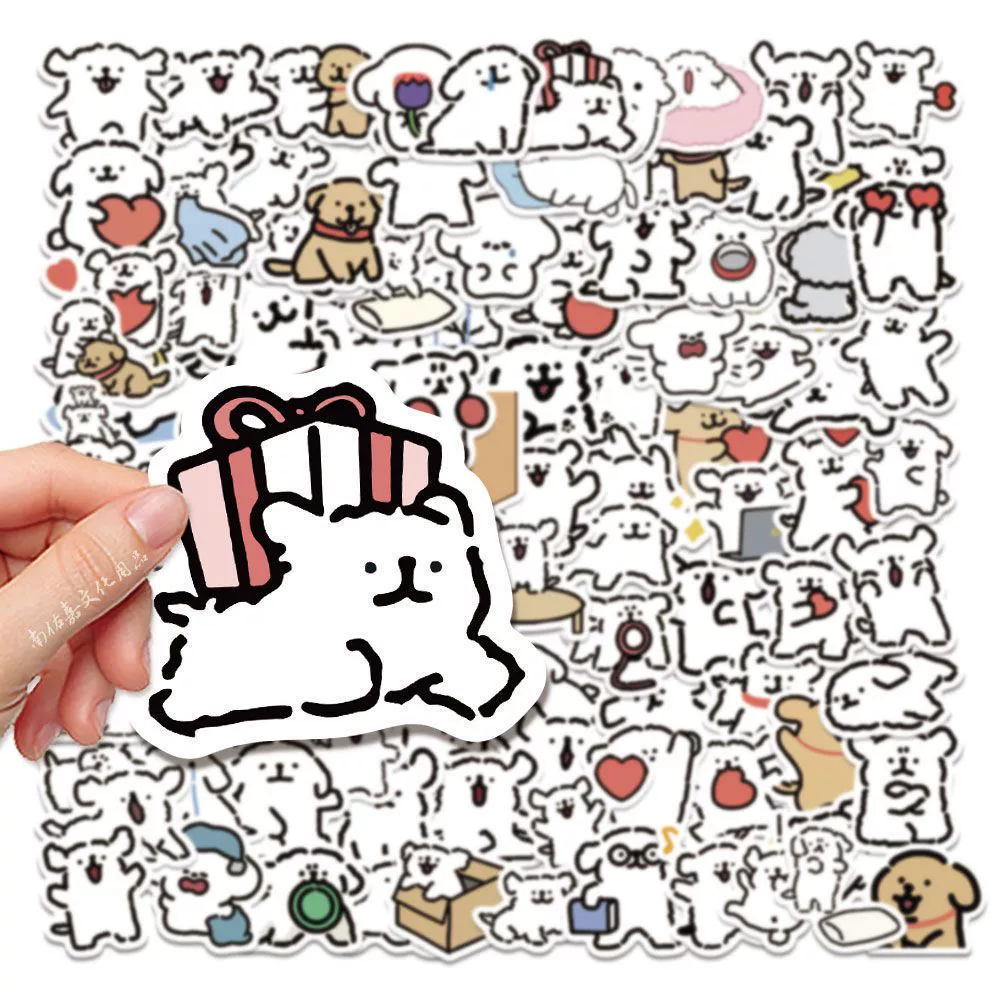 Line щенок наклейки 100 пакеты милые выражения декоративный чехол для телефона водонепроницаемый DIY справочник наклейки