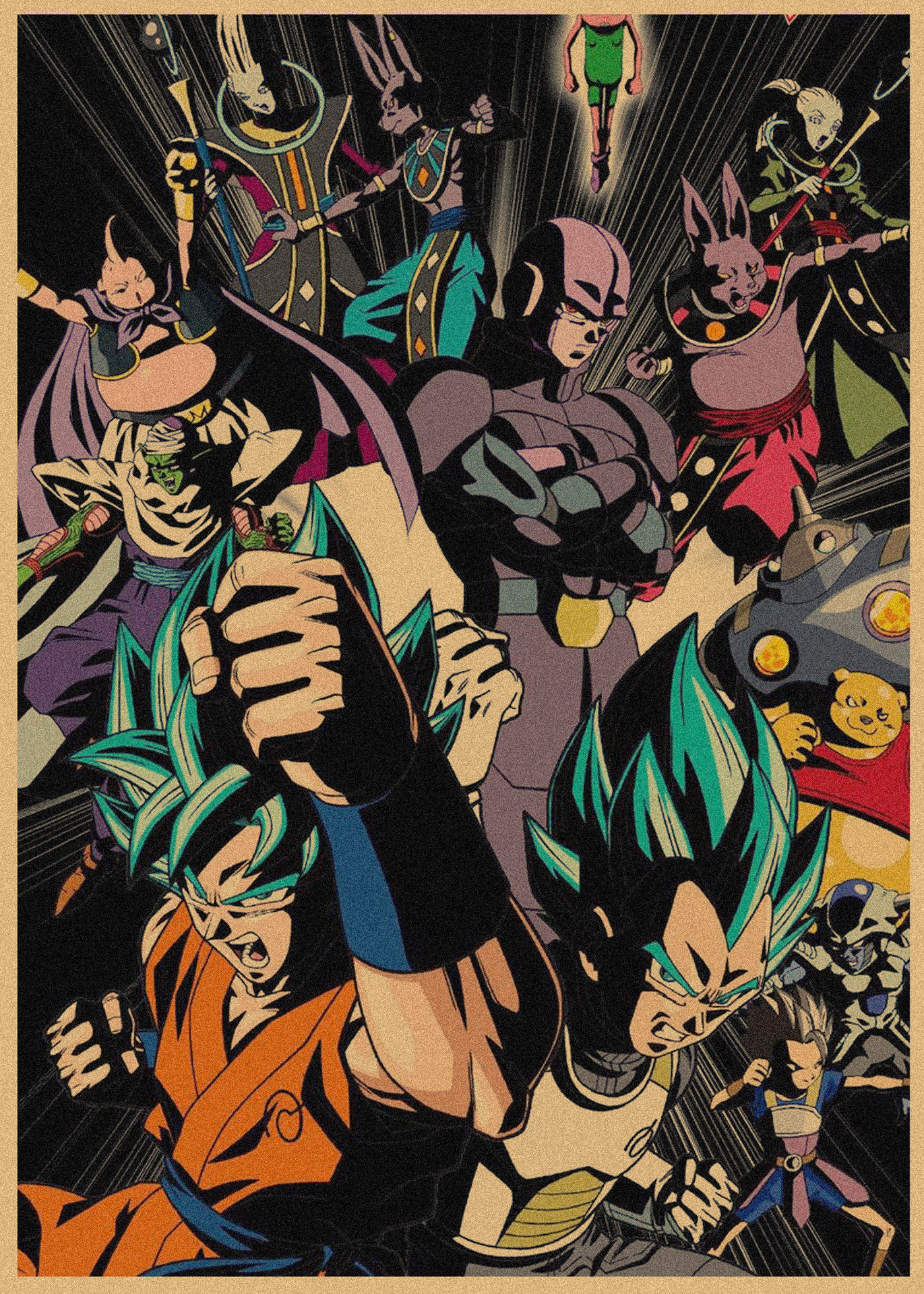 日本式アニメ七龍珠アラレ復古クラフト紙ポスター鳥山明装飾画孫悟空壁画316