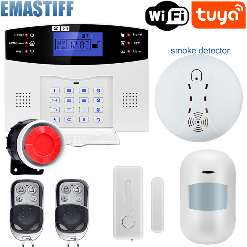 家庭火灾报警涂鸦GSM烟雾探测器WIFI APP报警系统TUYA智能防盗