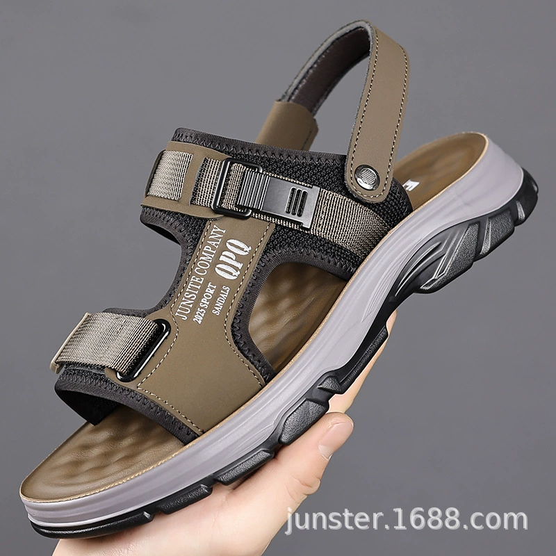 Сандалии Мужские летние носки Нескользящие и износостойкие вождение летают на работу Мужская обувь на открытом воздухе Спортивные пляжные тапочки