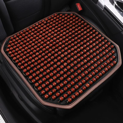Waist support Seat Cushion Hard Summer Car Use - charming-coffee-1-square-mat-maple-wood-beads3d-meshbreathable-and-comfortable