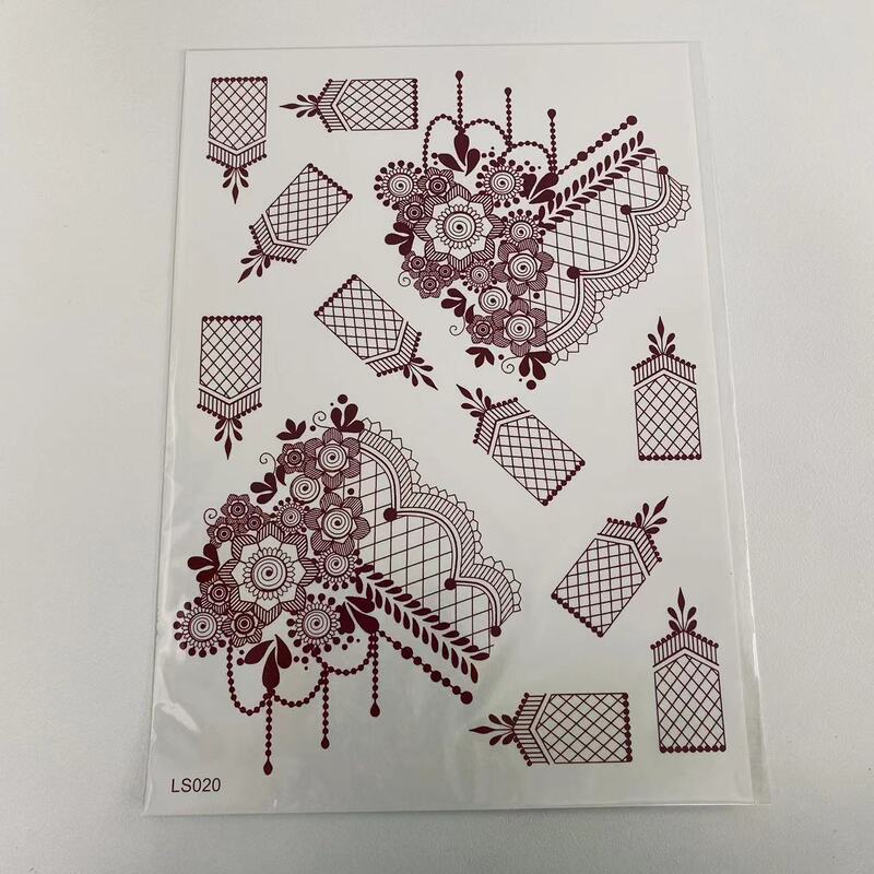 Brown Hina tattoo hand waterproof temporary tattoo fake tattoo female body art flower Hina design Mehndi