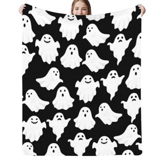 Halloween Ghost Pattern Blanket Home Soft and Comfortable Flannel Warm Blanket Cover Blanket Family and Friends Gift