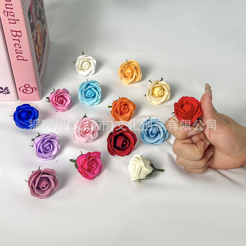 Venta directa de fábrica mini pulgares cabeza de flor diy productos semiacabados flor de jabón cabeza de rosa regalo de flor de jabón al por mayor