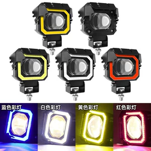 Cross-Border Motorcycle Electric Vehicle Led Modified Spotlight, Two-Color Fisheye Large Steel Cannon Laser Light, Off-Road Modified Vehicle Light