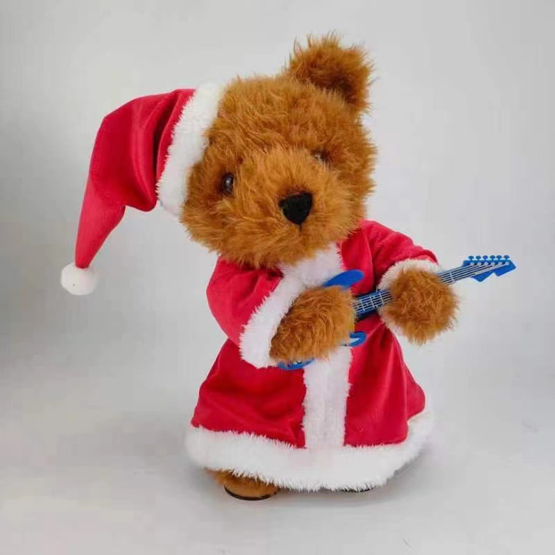 Peluche eléctrico Oso de juguete canto bailando Navidad oso fiesta decoración regalo niños regalo muñeca oso