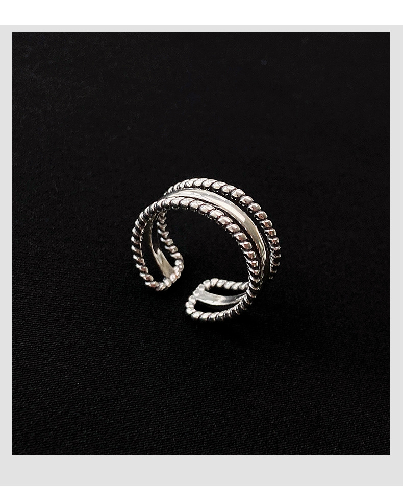 Minimalistisk tre-lags sunrise ring til damer åben model_voghion.com