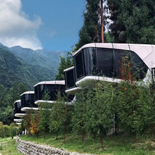 钢结构景区苹果舱创意民宿 太空船智慧民宿设计施工 流浪仓星空房