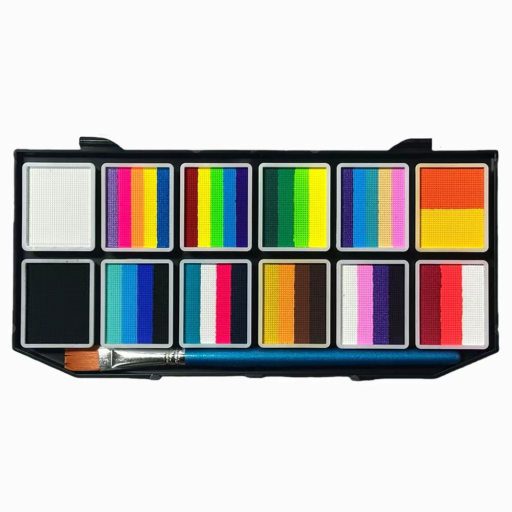 Pintura corporal transfronteriza pigmento facial lavable 12 grados de crema de pintura profesional para niños color facial festivales ópera color facial
