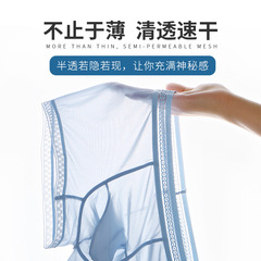 Men's Underwear Autumn/Winter Bullet Separation Breathable Cool Underwear Wholesale Men's Semi-transparent Sexy Ice Silk Underwear