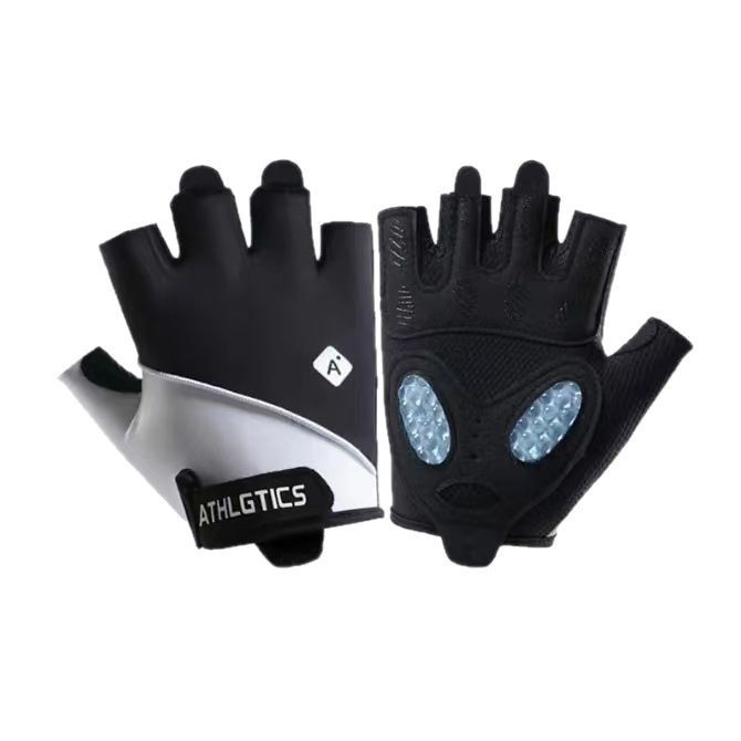 Unisex Sports Fitness Gloves, Non Slip, Air Cushion, Shock Absorbing, Half-finger, For Weightlifting, Yoga, Ice Silk, Breathable, Wear Resistant_desvips.com
