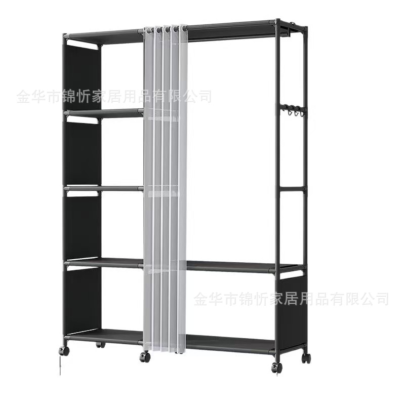 armario simple casero dormitorio piso a prueba de polvo armario de ropa de alquiler almacenaje tubo de acero grueso montaje armario simple