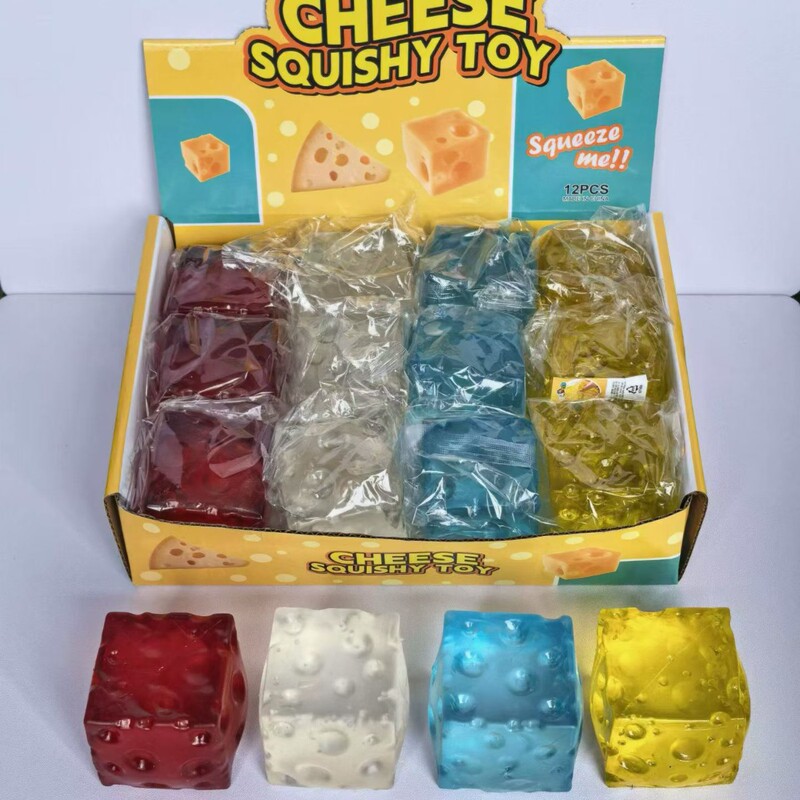 Cross-Border Square Mini Cheese Squishy Creative Ultra-Soft Slow Rebound Squeeze Stress Relief Toy Hand Squeeze Stress Reliever