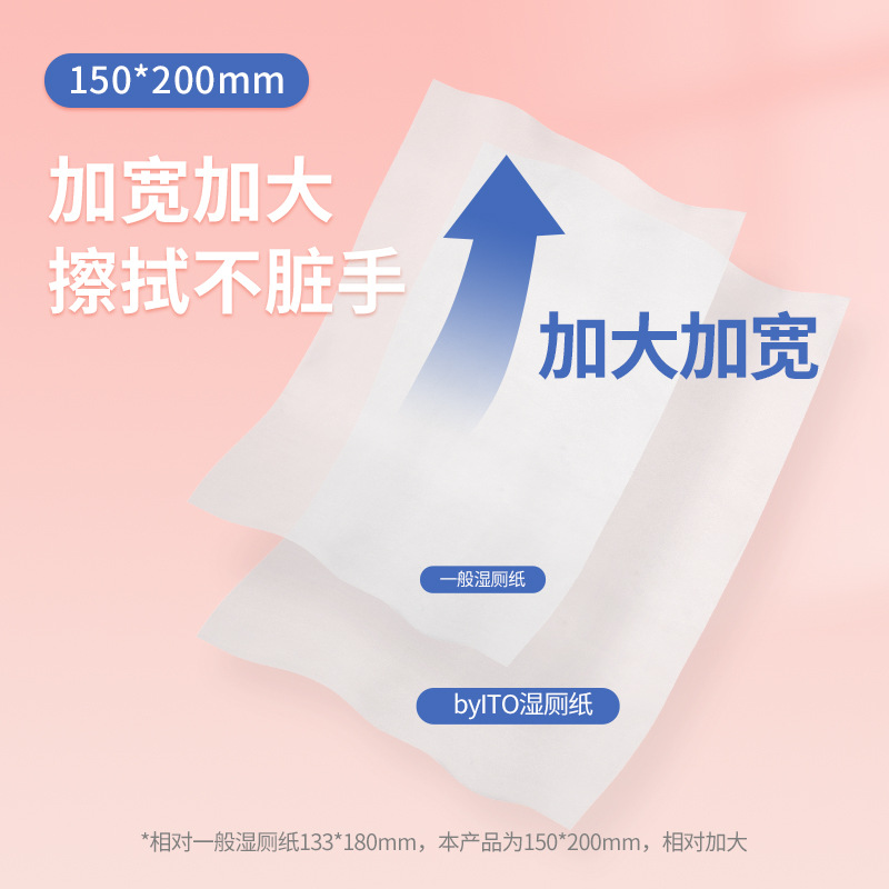 ITO Wet Wipes 80 Pads, Wider and Larger, No Mess, Flushable Wet Wipes, Portable Toilet Paper