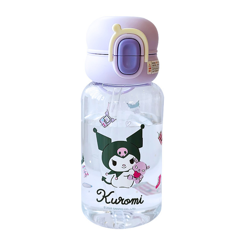 Sanrio tazas de agua para niños niñas lindas tazas de paja Kulomi tazas de plástico de gran capacidad especiales para estudiantes escolares