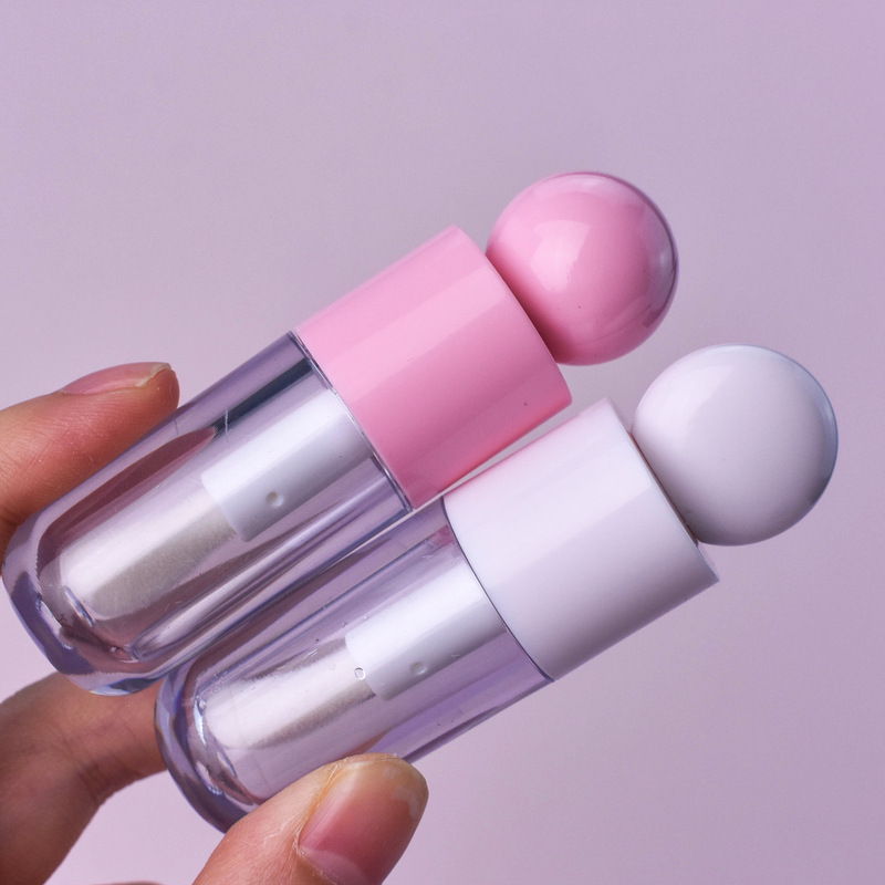 现货5ml多巴胺粉色圆头可爱唇彩唇釉管带大刷头lip gloss tube|undefined