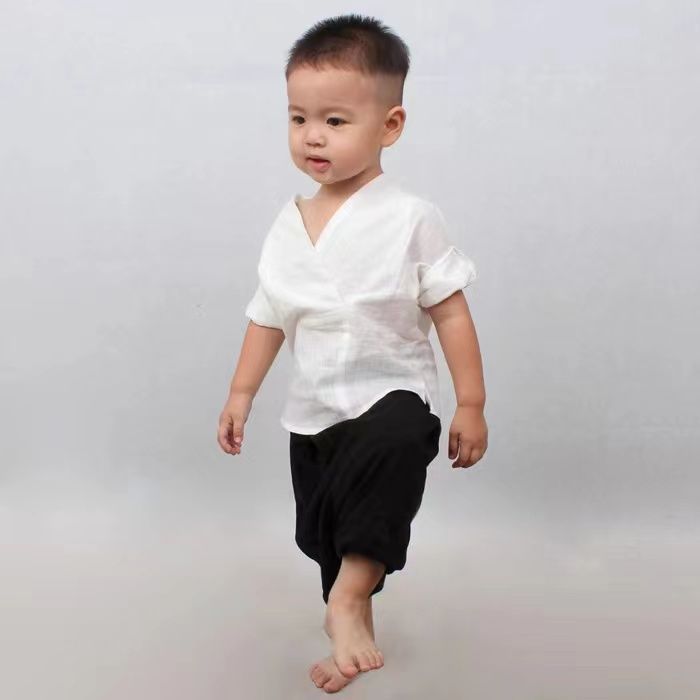 小和尚衣服宝宝拍照和尚服装古装汉服男童锄禾书童六一儿童演出服|undefined