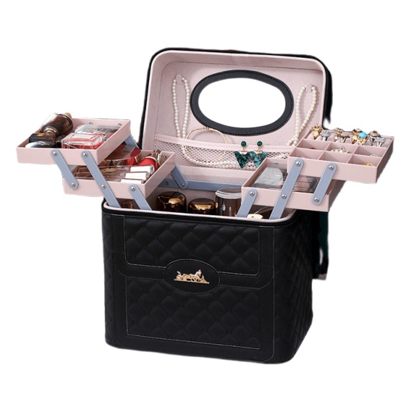 Luz de lujo práctico bolso cosmético de las mujeres de alta apariencia portátil impermeable caja de almacenamiento de cosméticos de gran capacidad caja de cosméticos al por mayor