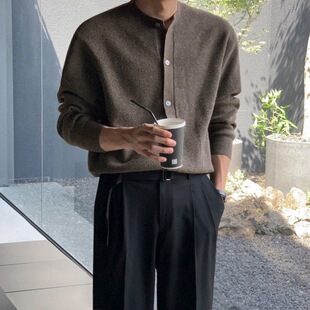 BJ sweater cardigan long-sleeved T-shirt men's autumn Korean style trendy high sense sweater loose casual coat