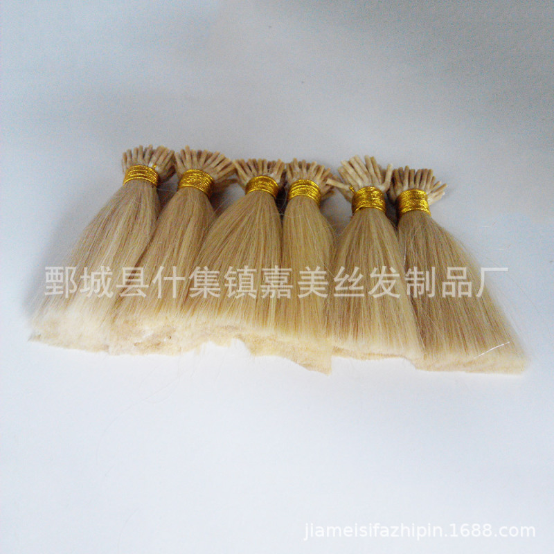 Real Human Hair Golden Stick Hair 613 Color Palette Golden Hair I Tip Hair Extensions