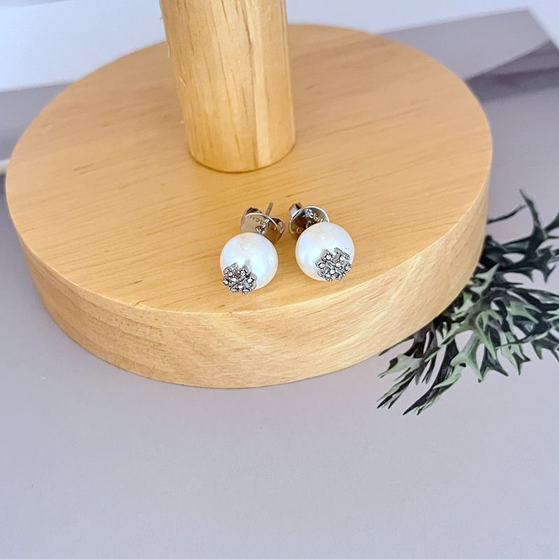 Cubic Zirconia And Pearl Stud Earrings, Delicate And Versatile For Work, Commute And Daily Wear. Hypoallergenic, Tarnish-resistant And Durable For Lon_voghion.com