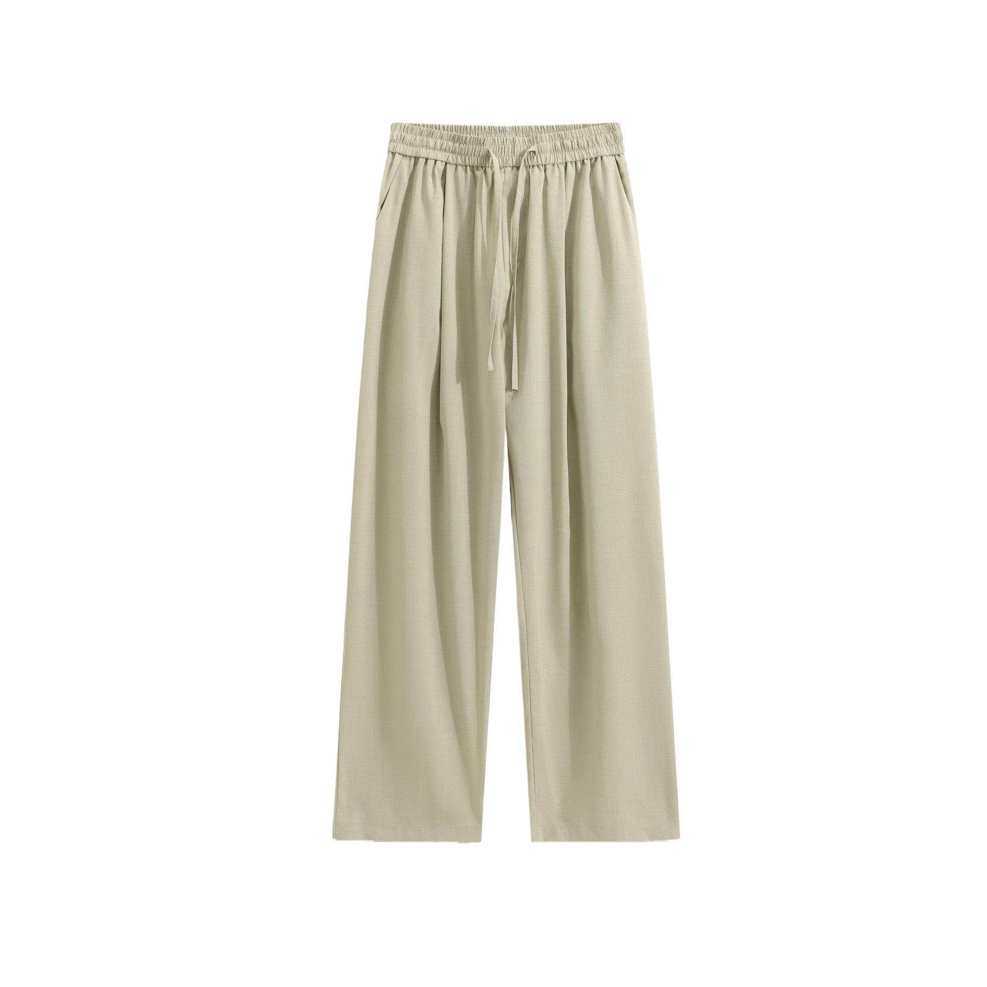 Ice Silk Wide-Leg Pants Men's Summer Quick-Dry Sports Pants Straight Loose Long Pants American High Street Trendy Pants