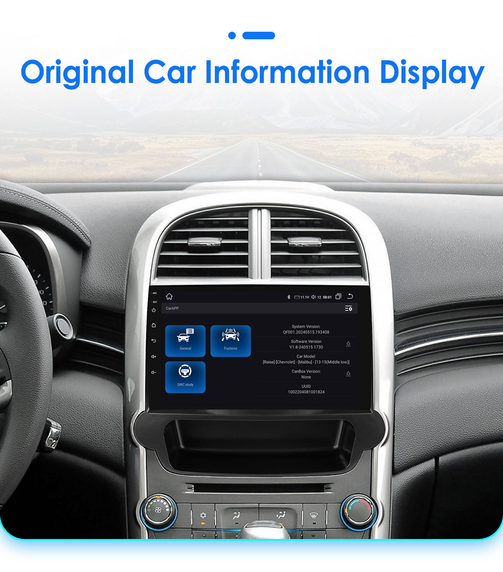 Suitable for 12-15 Chevrolet Malibu Android large screen car central control GPS navigation wireless Carplay