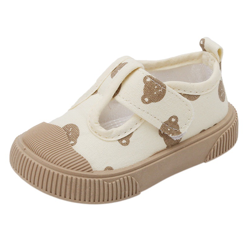 Primavera y otoño zapatos de bebé de boca cuadrada de dibujos animados zapatos de niño de fondo suave niños y niñas Zapatos Infantiles TPR zapatos de lona de fondo