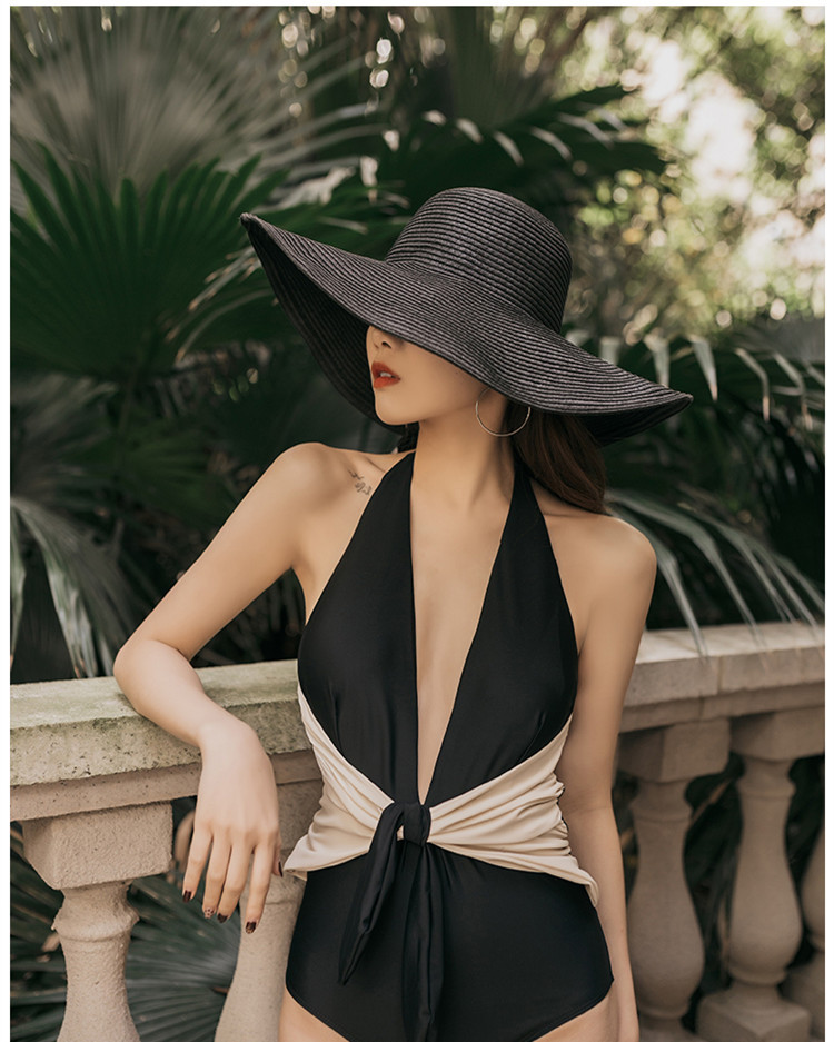 2835g Weight Fashion Casual Big Brim Sunshade Hat Beach Hat Foldable Straw Hat