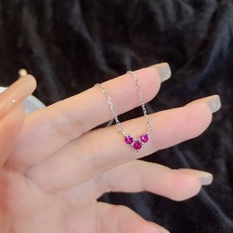 S925 sterling silver light luxury 12 colors exquisite small collarbone chain female simple cold style