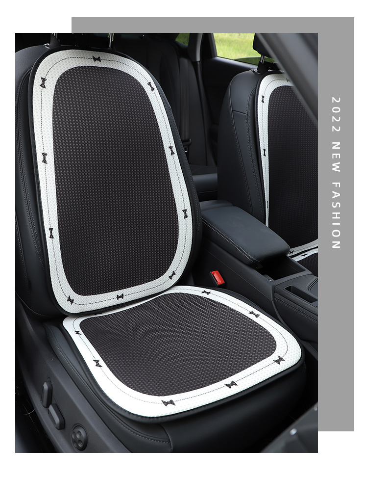 Summer Ice Silk Car Seat Cushion, High-End Bow Car Summer Cool Breathable Seat Cushion, Simple Car Seat Cushion