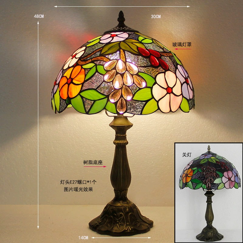 Retro table lamp for bed, lantern, creative villa for hotel