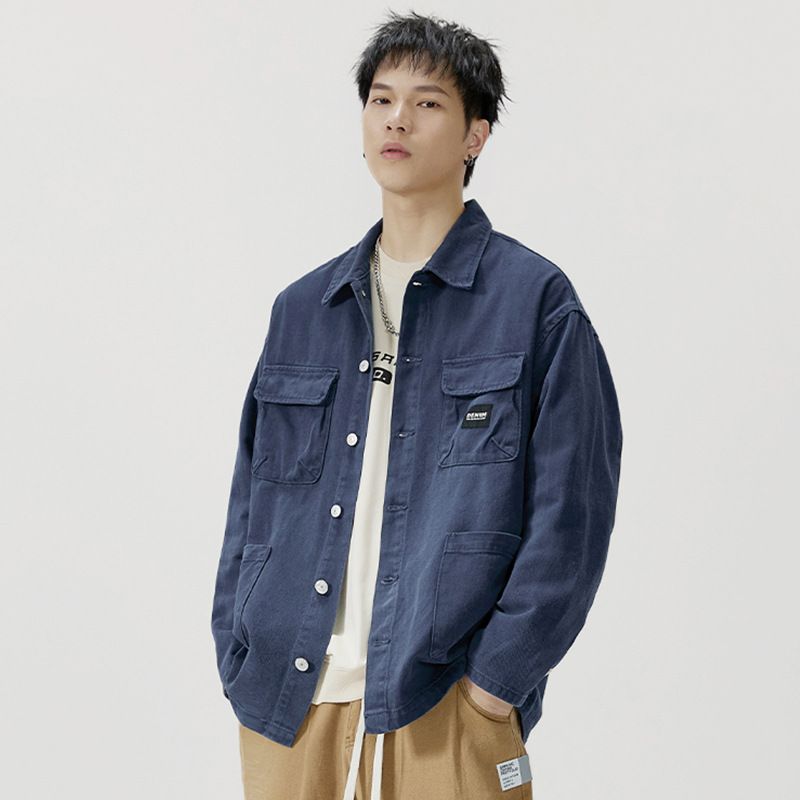 2024 coat fashion brand labeling casual jacket long sleeve handsome loose design jacket men's coat men's new fashion