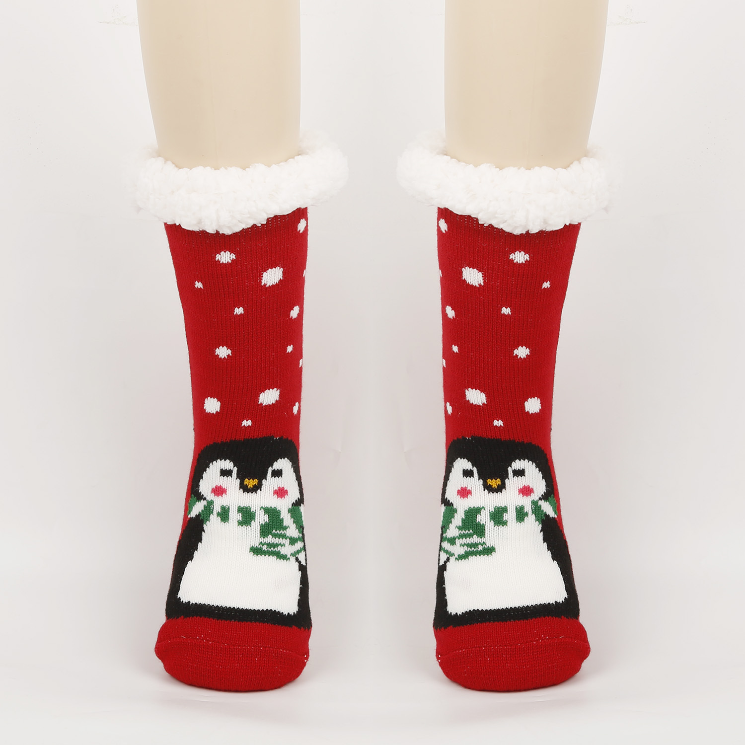 Calcetines de Navidad calcetines de piso de otoño e invierno para mujer calcetines de nieve engrosados forrados de lana calcetines de sueño en casa calcetines de alfombra