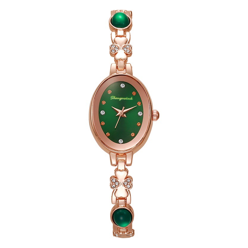 Liu Shangmei marca de alta apariencia simple de moda elegante luz de lujo diamante incrustado reloj oval retro reloj de mujer