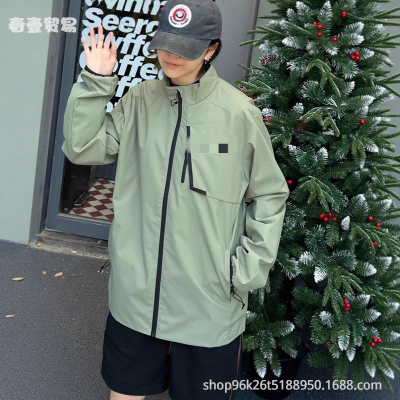 Spring and Autumn Three-Stripe Jacket Men's Stand Collar Jacket Korean Style Trendy Slim Fit Youth Versatile Solid Color Top